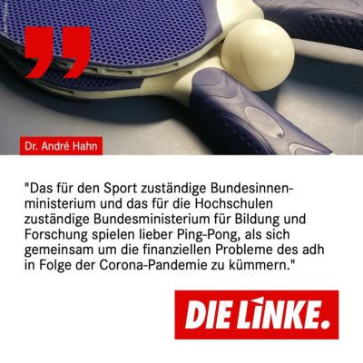 Ping-Pong statt Unterstützung des Hochschulsports