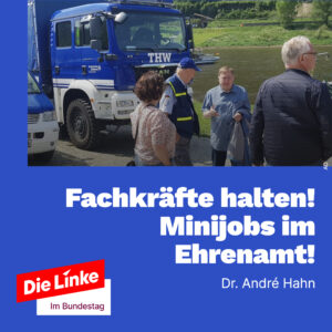 Minijobs im Ehrenamt! Fachkräftemangel darf nicht aufkommen!